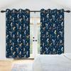 2pcs/set Skeleton Skull Black Window Curtain Horror Halloween Haunted House Home Bedroom Decor Blackout Polyester Fabric Curtain