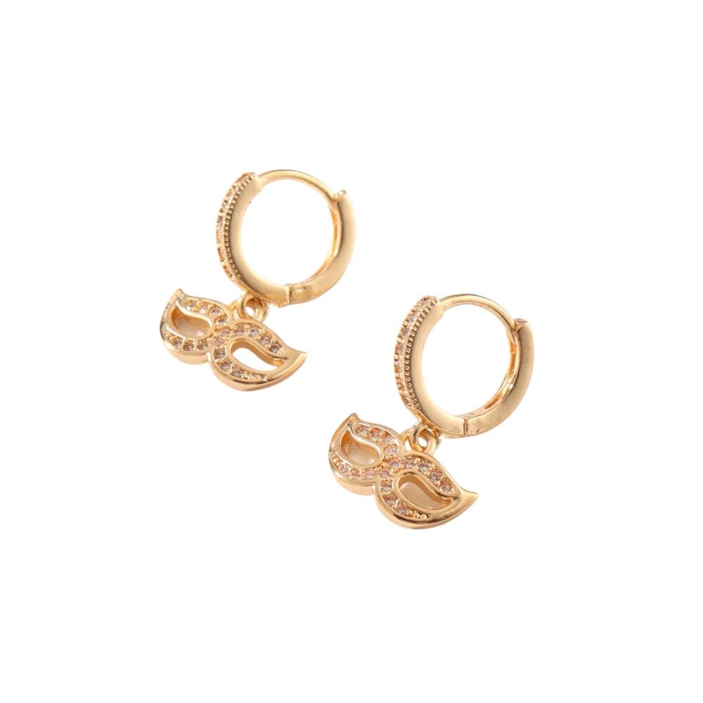 1 Pair Personality Mask Dangle Earrings for Women Cubic Zirconia Jewelry Daily Wedding Party Accessories