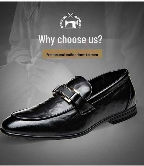 2025 Men's Summer Leather Slip-On Loafers: Soft, Breathable, Deodorant, Low-Cut Shoes for Business & Casual Wear