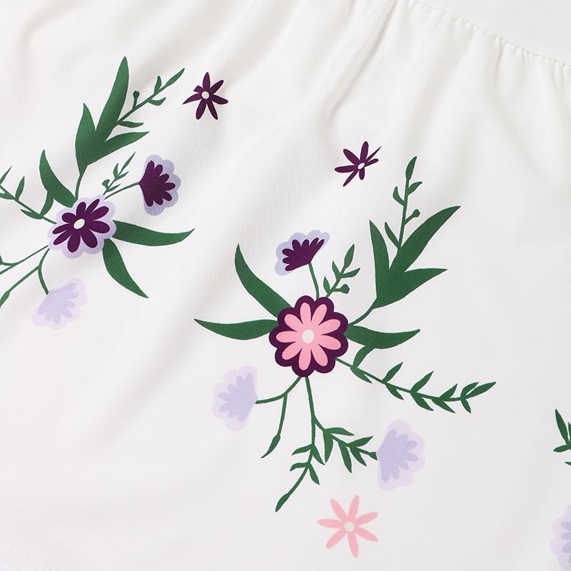 ZANZEA Vestido largo suelto con manga 3/4 y cuello redondo floral informal para mujer