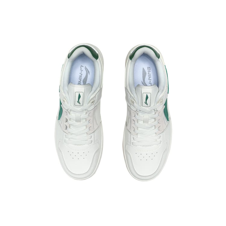 Li Ning Tianji Slip Resistant Cushioning Abrasion Resistant Breathable Low top Skateboard Shoes Men's White Green AGCP299-6