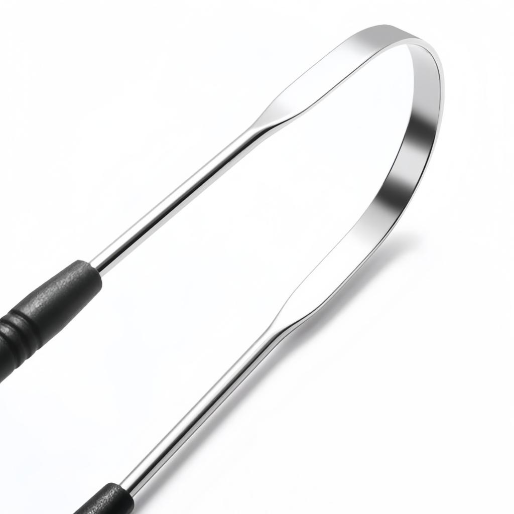 2PCS Stainless Steel Tongue Scraper U Shaped Tongue Coating Scraper Reduce Bacteria Bad Breath Tongue Brush Oral Cleaning Tool