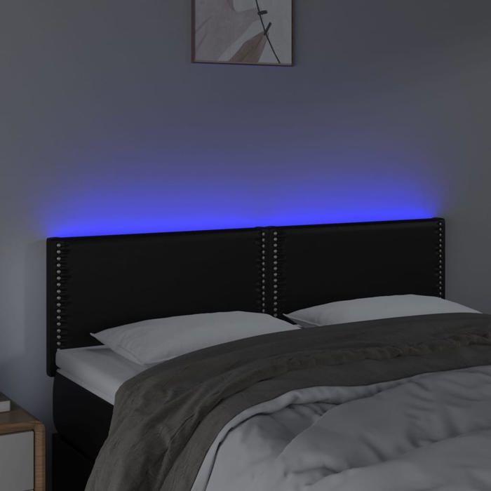 VidaXL LED Headboard Bedroom Furniture Double Bed Accessory Head of Bed Frame Interior Black 3121562