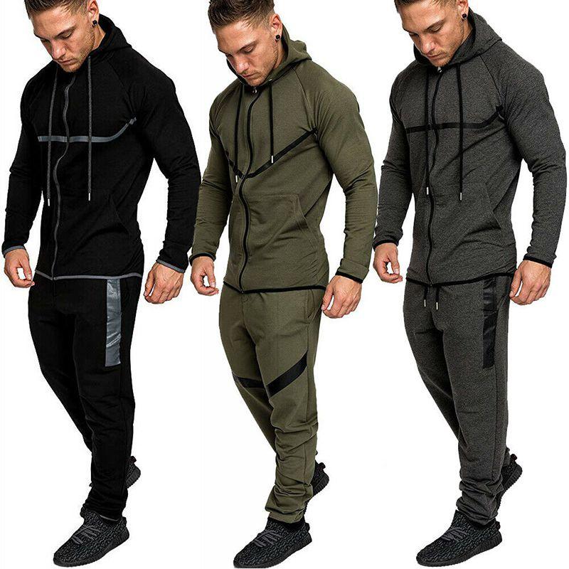 Stylish Men Tracksuit With Hooded Design And Adjustable Waistline For Comfort