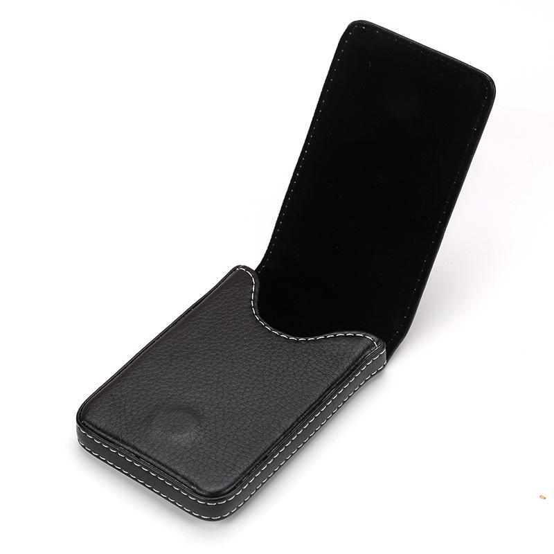 Vertical Leather Magnetic Business Card Holder Wallet