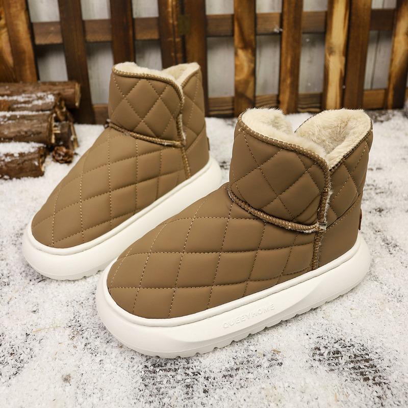 New Autumn and Winter Thick-soled Snow Boots Women's Fur Integrated Muffin Thickened and Velvet Warm Bread Cotton Shoes