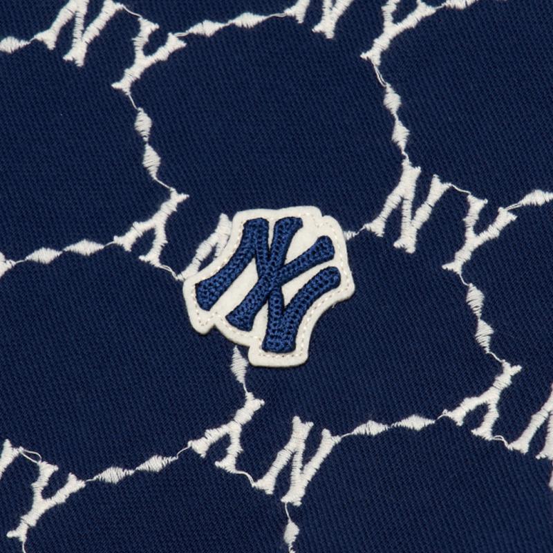 New MLB New York Yankees Men's All-Over Logo Print Polo Shirt Navy 3LPQM3023-50NYL