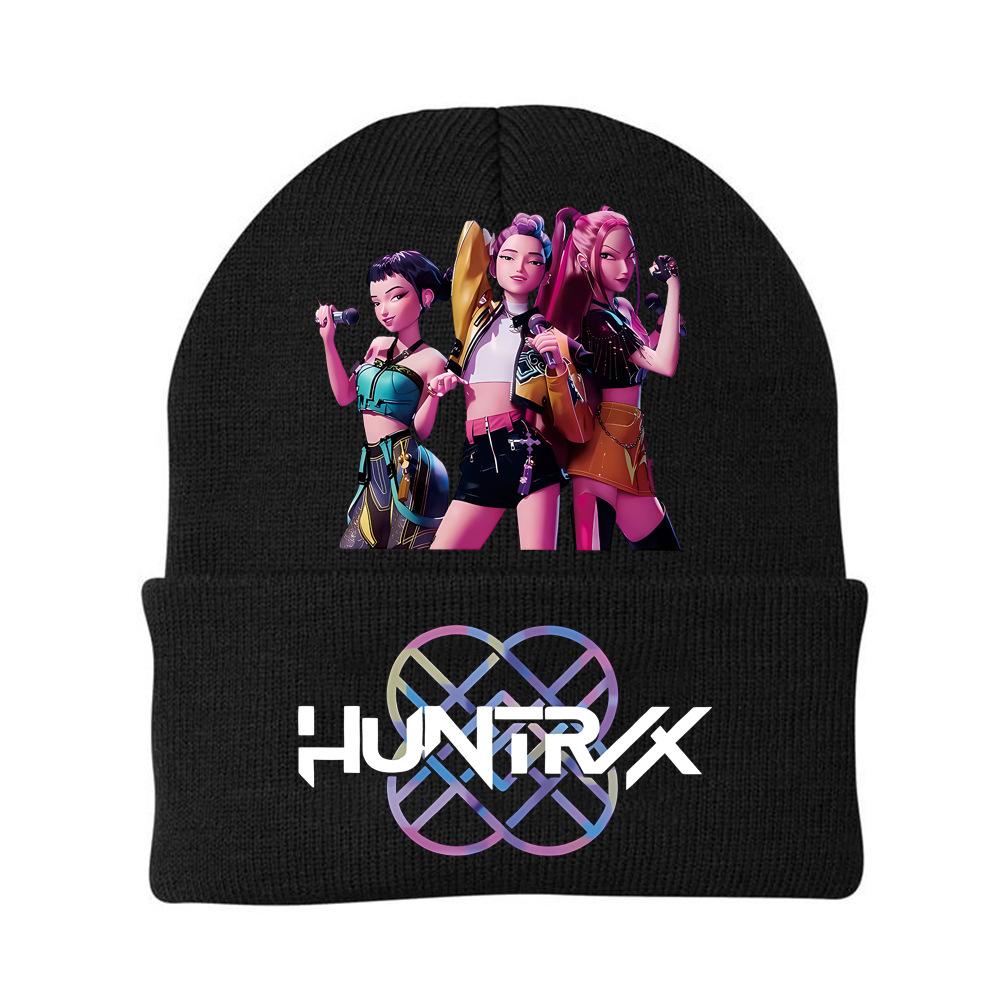K-Pop Demon Hunters Kids Boys Girls Rumi Zoey Mira Knitted Hat Velvet Hat Autumn Winter Warm Kids Knitted Cap
