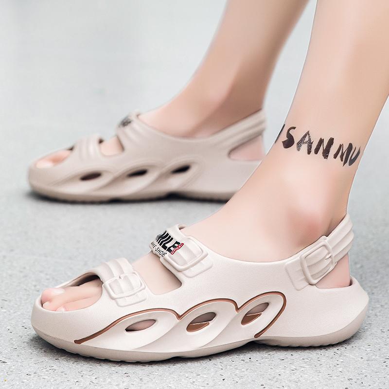 

Модная мужская летняя уличная обувь, носимые тапочки, Thi Bot, противоскользящие, износостойкие, для вождения, спортивные, большого размера, повседневные пляжные сандалии, толстая подошва 40 хаки