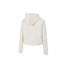 Puma Casual Sports Gold Label Fleece-Lined Short Knit Hoodie Women Tops White 847673-73