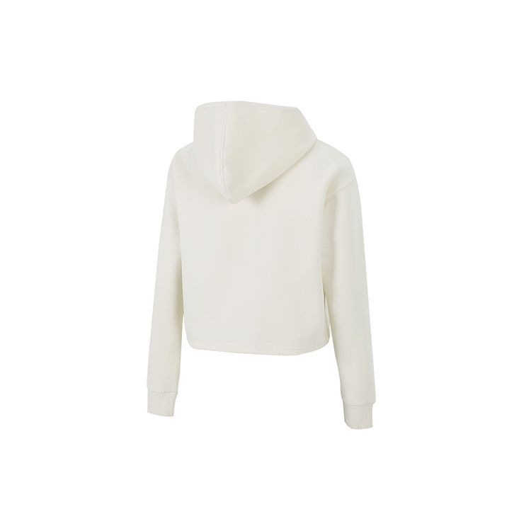 Puma Casual Sports Gold Label Fleece-Lined Short Knit Hoodie Women Tops White 847673-73