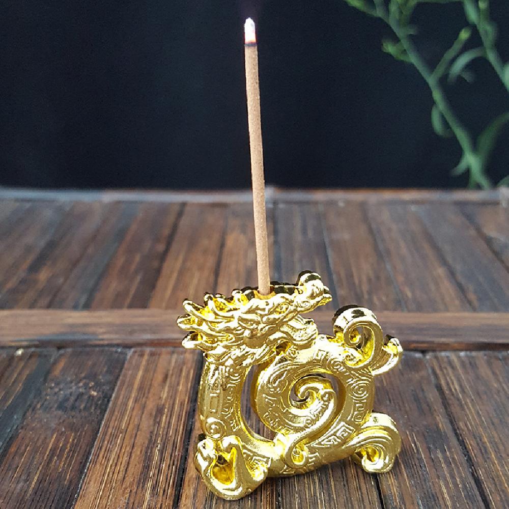 Lucky Feng Shui Chinese Dragon Creative Mini Retro Incense Holder Household Indoor Line Incense Burner Home Decor Craft