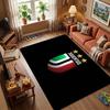 Juventus J Logo Black Silver Waving Flag Sparkle Smoke Non Slip Floor Rug Football Club Washable Sports Fan Living Room Bedroom Decor Area Carpet