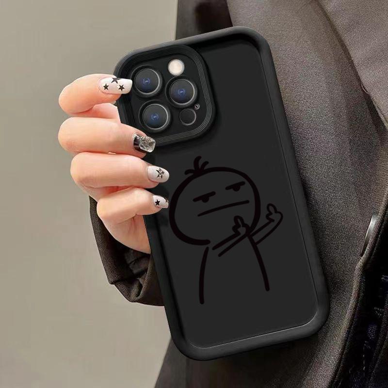 Interesting and funny character patterns Phone case iPhone 15ProMax 11 12 13 16 14 Plus Silicone Shockproof Lens protector shell