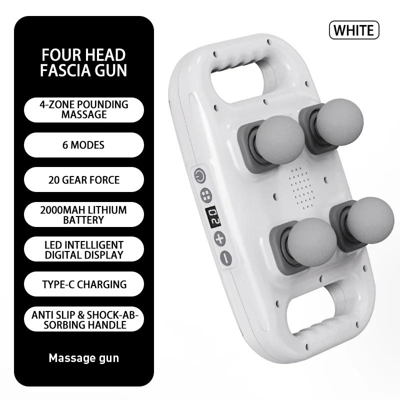 Four-head Fascia Gun Muscle Relaxation Massage Professional Grade Wireless Waist Back Deep High Frequency Vibration Masajeador