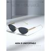 Cat-eye Sunglasses, Metal Frameless Design, Unisex, Suitable for Outdoor Wear and Fashion Shows, with Rivet Detailing On the Arms