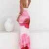 Milk Silk Flower Print Sleeveless Bandage Dress For Summer Casuals