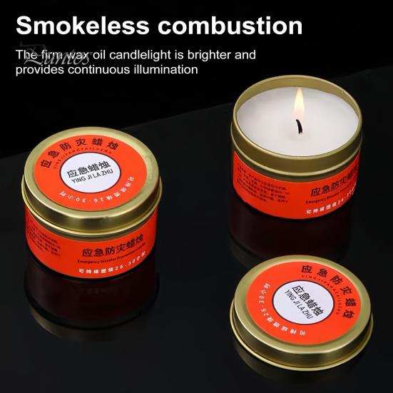 Smoke-free Candle Emergency 30 Hours Smoke-Free Odorless Survival Windproof Typhoon Disaster Prevention Candles for Power Outages Camping