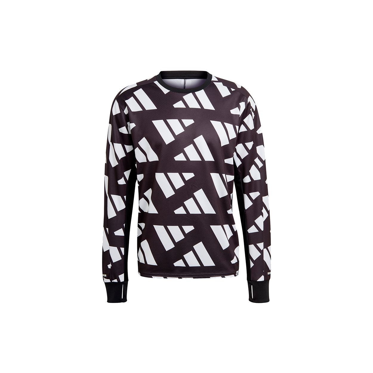 

adidas Men s Own The Run Celebration Long Sleeve T-Shirt Black White Men GK5092 L