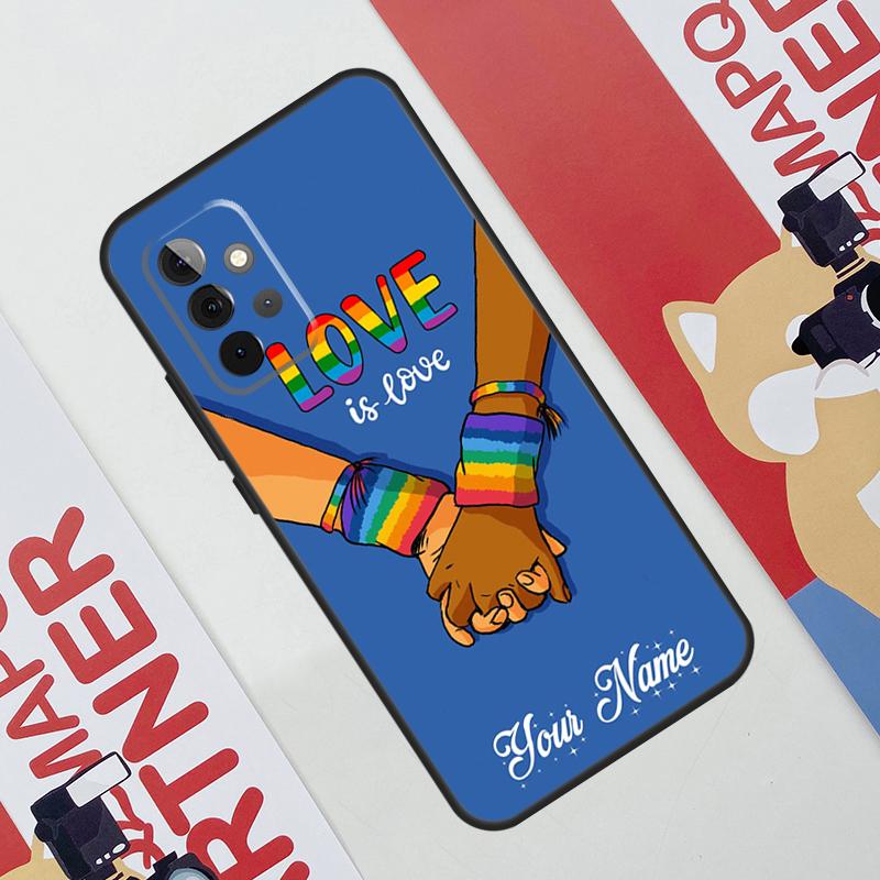 Lgbt Pride Personalised  Name Phone Case For Samsung Galaxy A53 A33 A23 A13 A52 A32 A22 A12 A51 A71 A14 A24 A34 A54 A21S