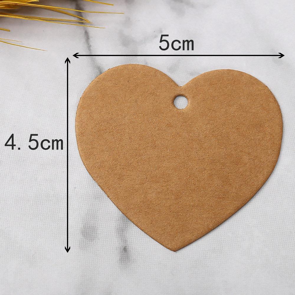 100pcs Heart Shaped Cards Blank Cards Label Kraft Paper Hanging Decoration Hand Gift Hanging Tag DIY Crafts