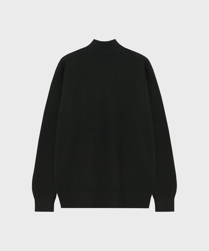 LEIRE Minimal Wool Mock Neck Knit [Black]