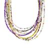 Handmade Original Jewelry Faceted Colored Natural Stone Beaded Necklace Stacked With Very Fine Collarbone Chain 772