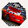 Lightning McQueen,Checkered Flag Automatic Folding Umbrella   Simple 8 Rib Design, Bright Cartoon Pattern, Durable Iron Frame, Suitable For