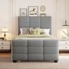 Upholstered Bed 90 X 190 Cm with Pull-Out Bed, Flat Single Bed In Skin-Friendly Velvet Fabric, Children's Bed Youth Bed Guest Bed (Grey)