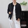 Autumn and Winter New Loose Solid Color Knitted Cardigan Round Neck Soft Waxy Lazy Wind Temperament Sweater Jacket Women
