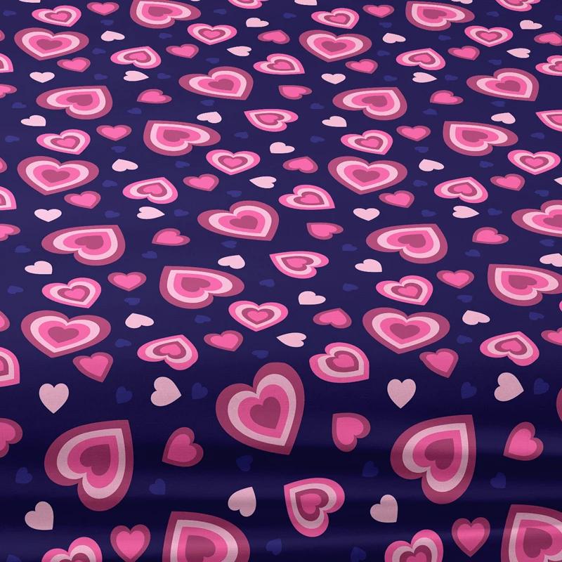 1 Piece Four Ring Pink Heart Pattern Sanded Fitted Sheet, Heart Printed Bedspread For Bedroom, Bedding (Not Include Pillowcase)