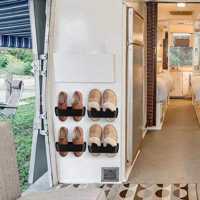 4/6 Buc Raft de Depozitare Pantofi Montat pe Perete Adeziv Montaj cu Găurire Economisire Spațiu Capacitate Mare Camping RV Ușă Umeraș Organizator Suport pentru Pantofi Sport