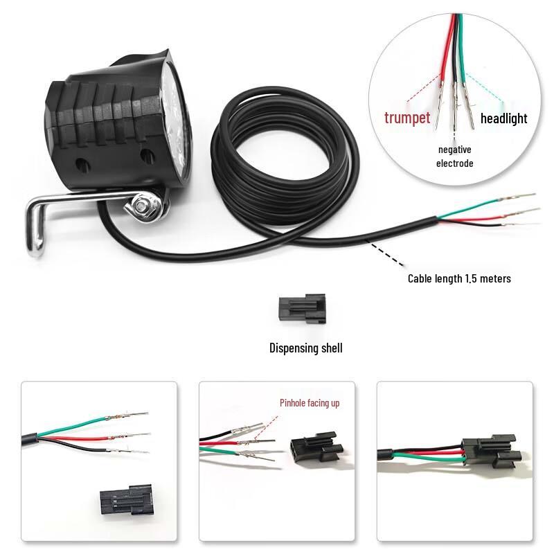 Longchan Electric Bike Headlight with Horn