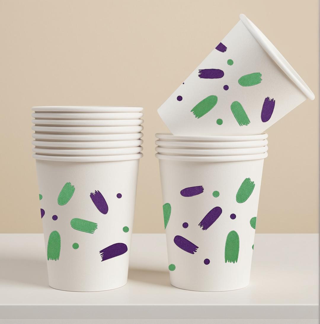 

Durable Disposable Paper Cups for Hot and Cold Drinks - Food Grade Quality for Home or Office Use