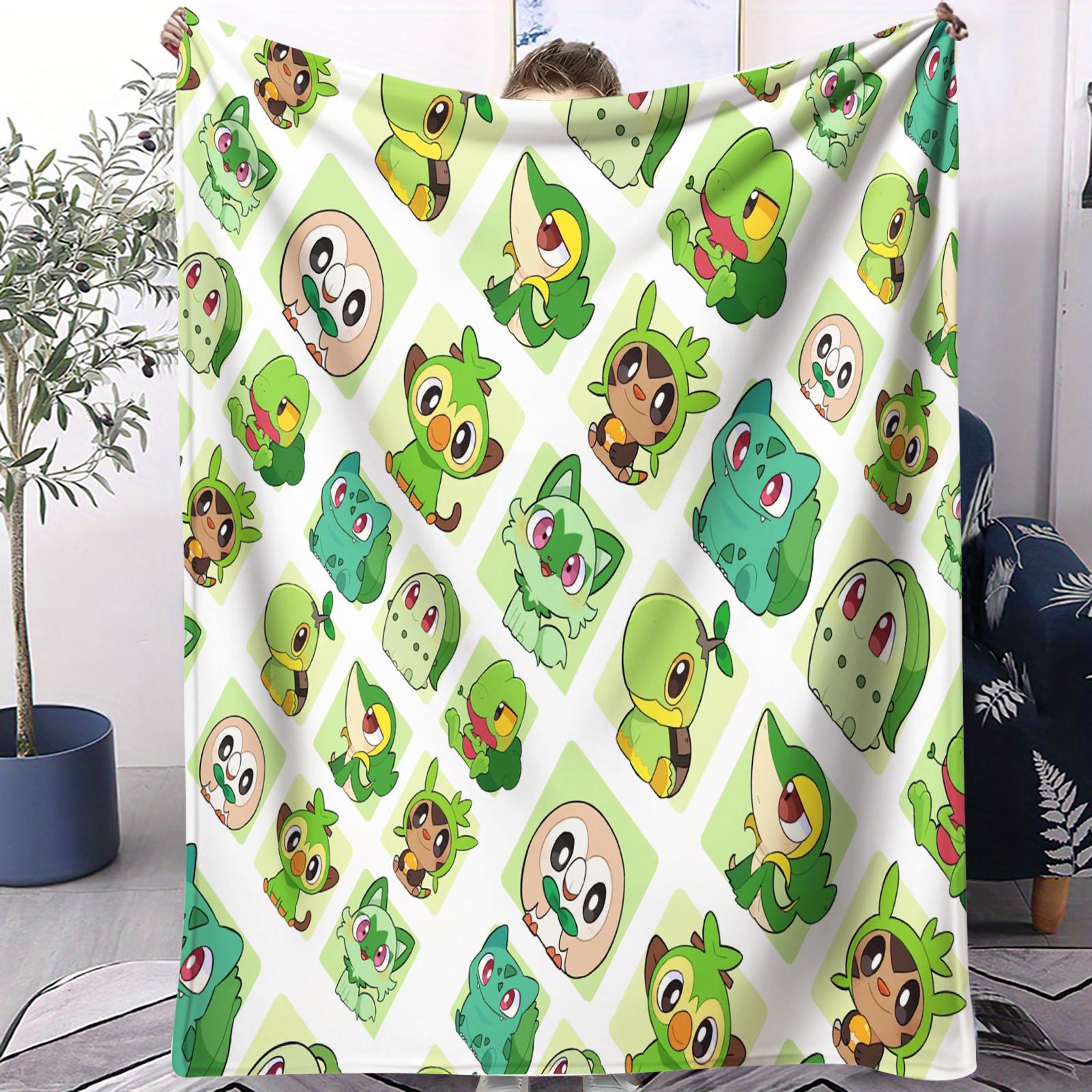 

Pikachu Colorful Collage Soft Blanket Pokemon For Office Travel Comfort Leisure Camp Multifunctional Universal Blanket Fan Gift 70x100cm