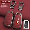 Zinc Alloy Leather Car Remote Key Cover Case for  A4 b6 b7 b8 b9 Protection Shell Fob Keychain Keyless Interior Accessories