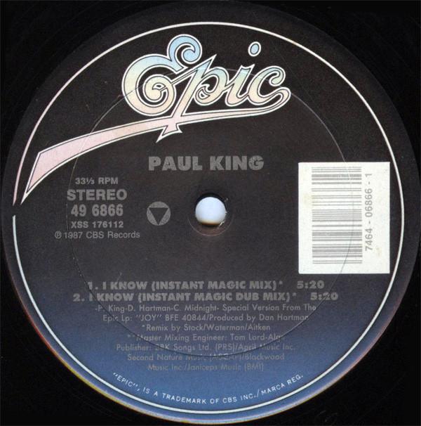 

12inch Record PAUL KING - I Know 496866 Epic 1987 US Dance & Electronica Used
