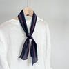 Retro Rain And Dew Striped Small Bow Tie Literary Versatile Women'S Summer Neck Protection Scarf Accessories Silk Korean Version