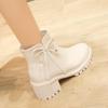 New Fashion Solid Color Versatile Women's Shoes Low Heel Comfortable Pointed Toe Zipper Bow Decoration Women's Boots
