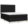 Box Spring Bed with Mattress Black 140 X 190 Cm Fabric