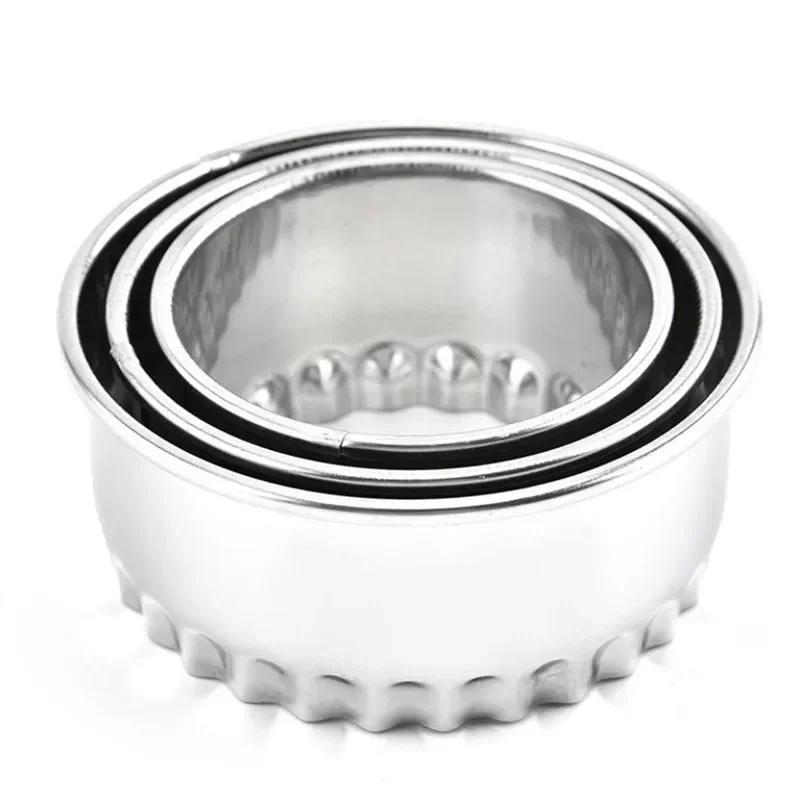 

3 шт. Форма для печенья и выпечки, Портативный резак для пельменей, Инструмент для резки теста из нержавеющей стали, Круглая/в форме цветка, хлеб, Кухонные гаджеты