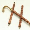 93.98 Cm Serpent Handle Walking Stick Handmade Twisted Wood Cane with Brass Snake Head Custom Gift for Men and Women