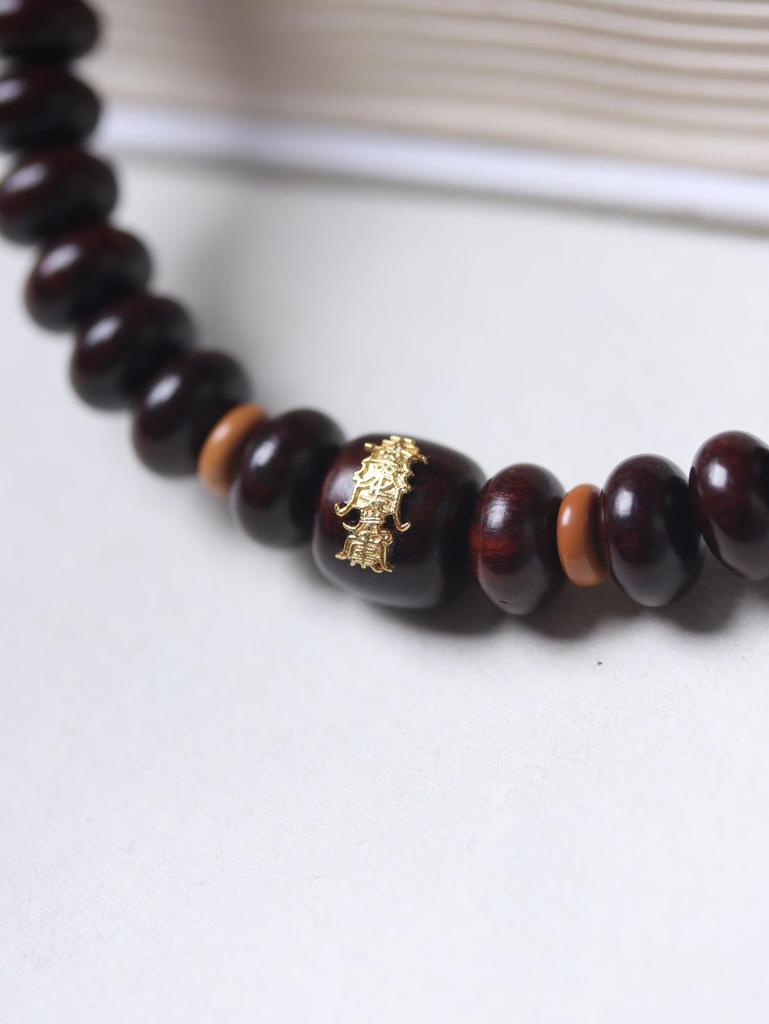 India Sandalwood Abacus Bead Bracelet 5x9 DIY Literary Style for Men and Women - Buddhist-Inspired Jewelry