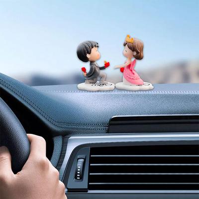 Car Dashboard Cute Couple Ornament Couples Action Figure Balloon Decoration Auto Interior Accessories for Girls Gifts J2O9