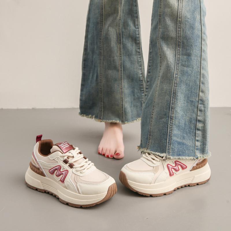 Fashion CRLAYDK Chunky Sneakers for Women Non Slip Tennis Platform Walking Running Casual Leather Shoes Comfortable Sport Trainers