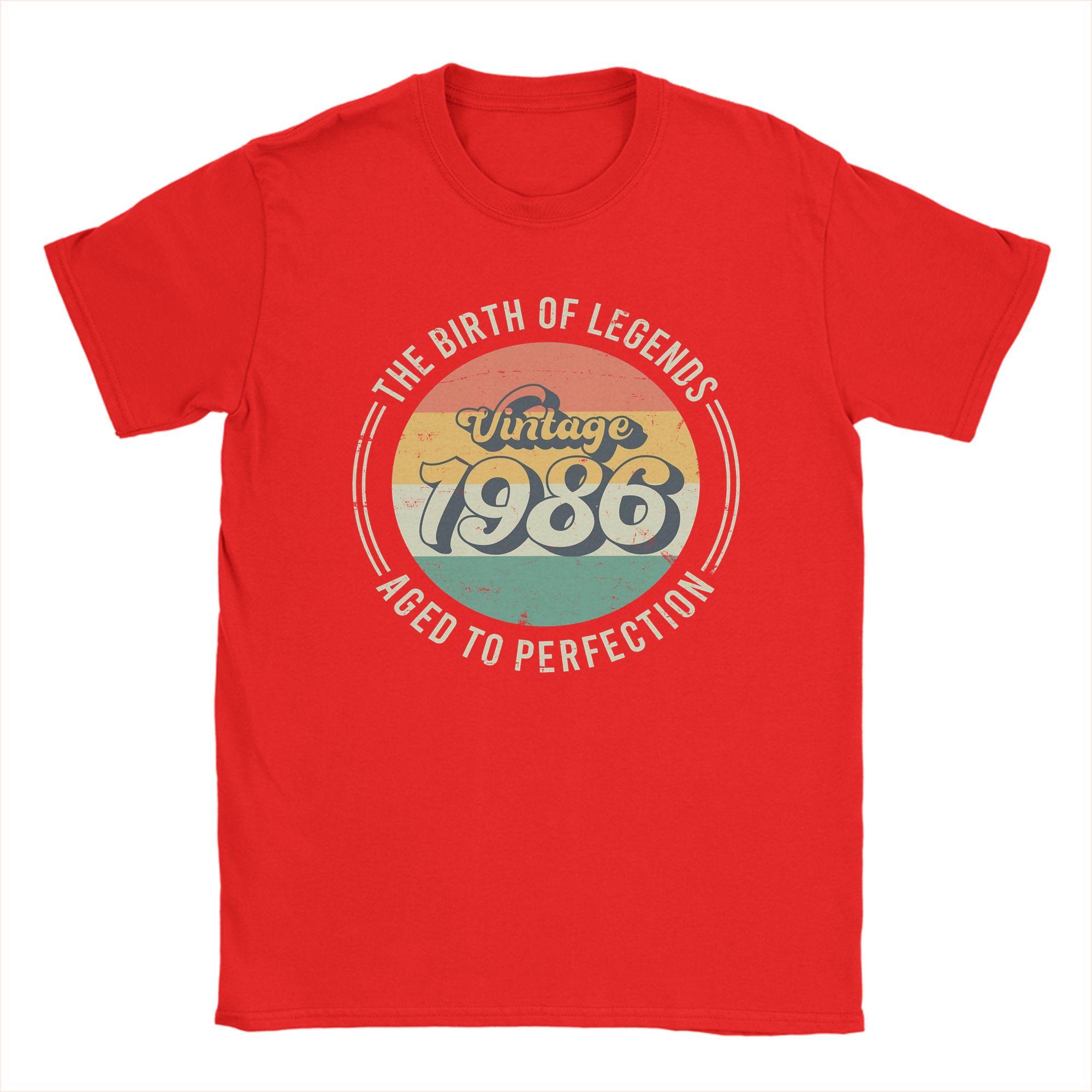 Vintage T Shirt Summer Vintage 1986 40th Birthday The Birth Of Legends Novelty TShirts Cotton Tee Shirt for Men Design  Tees S