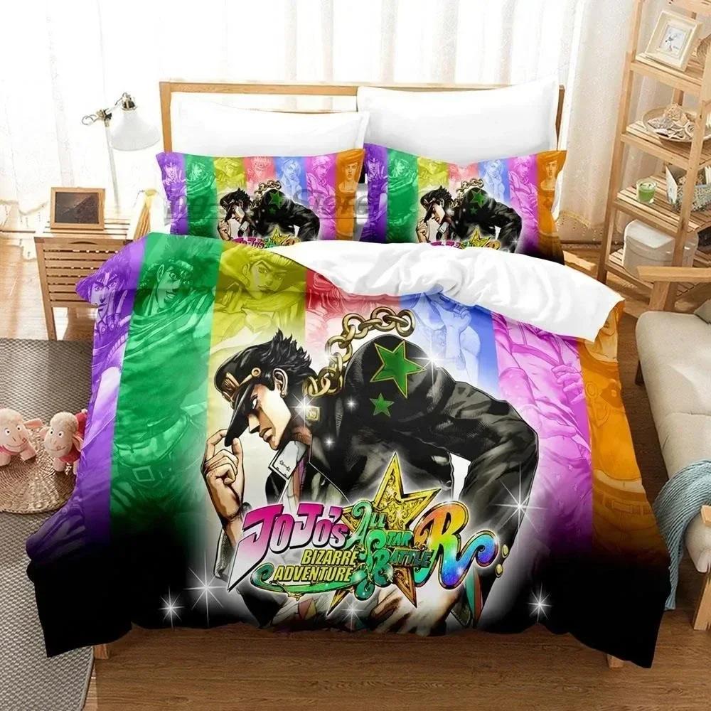 

Comforter 3D Print Anime Jojo Bizarre Bedding Set Printed Bed Set With Bed Soft Queen King Size Bedclothes Home Comforter (quilt)-EU Single(135*200cm)3pcs