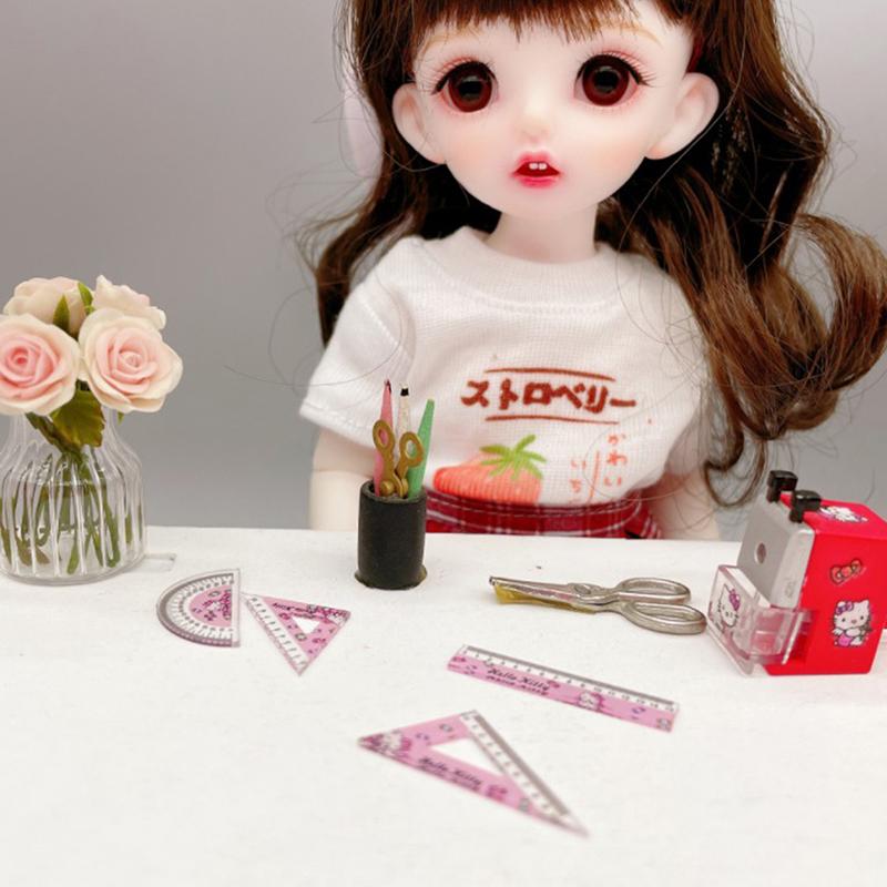 4Pcs/Set 1:12 Dollhouse Simulation Learning Ruler Model Dollhouse Learning Props