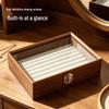 Vintage Walnut Jewelry Box for Rings, Necklaces & Earrings