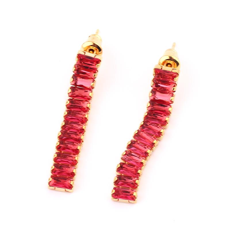 New Fashion Tennis Zircon Long Tassel Earrings Women's Simple GoldColor Party Jewelry Beautiful Gifts